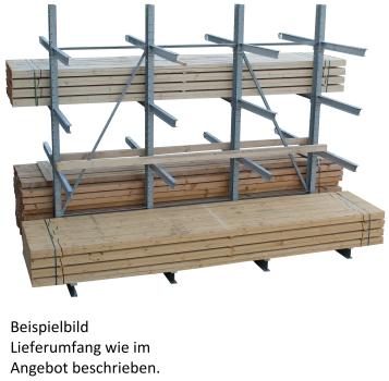 Kragarmregal neu 2-seitig Höhe: 3,50m, 2 x 3 Kragarme, 500 kg, 1,20m Länge 3,10m - 10,60m VERSAND DEUTSCHLANDWEIT KOSTENLOS !